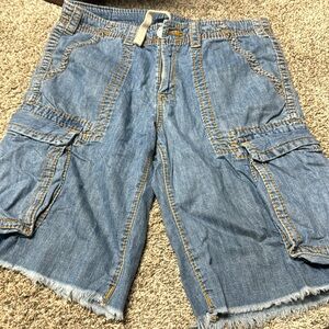 True religion men’s denim cargo shorts